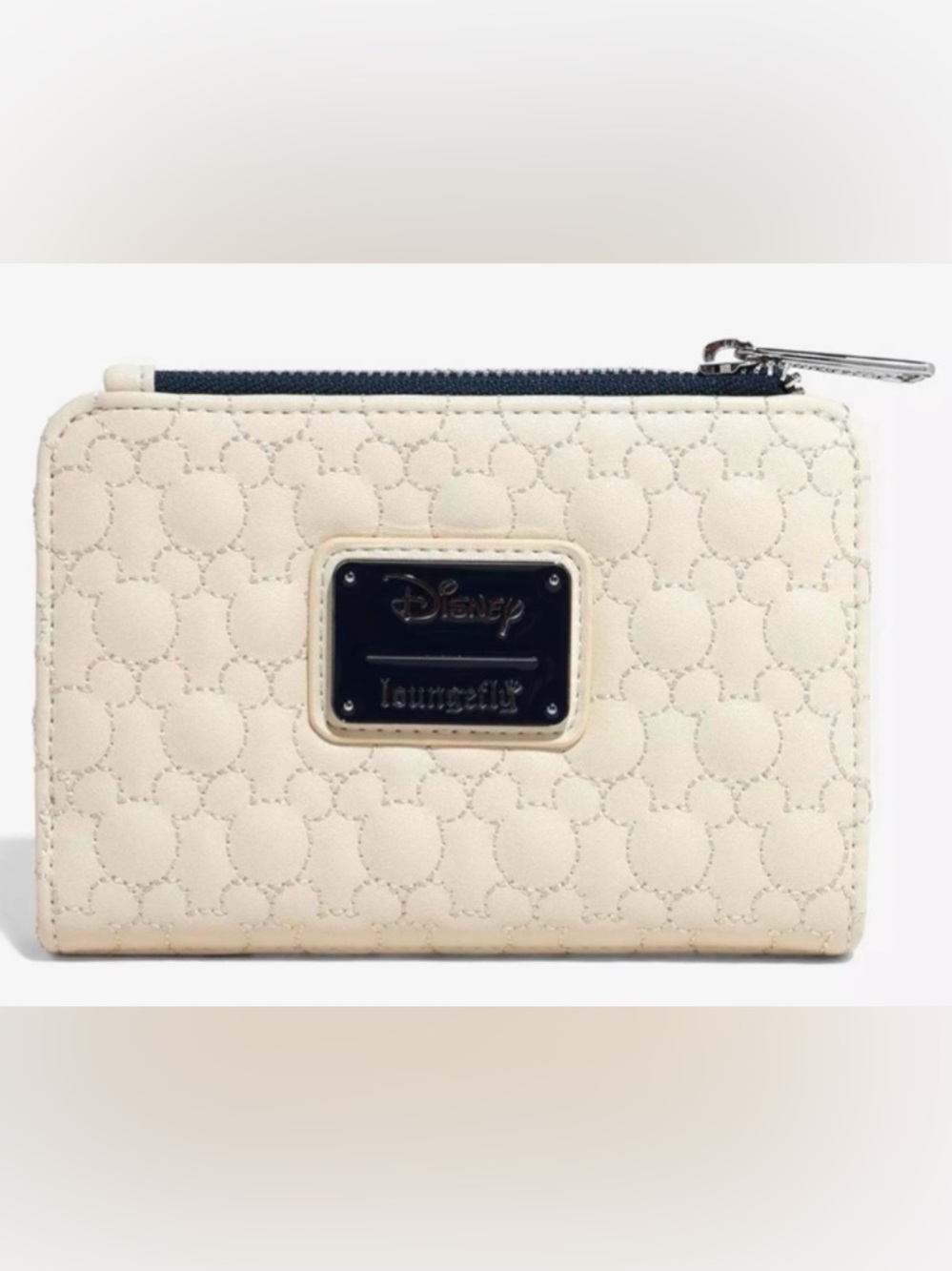 Loungefly Cream Wallet with Red & Black Mickey Patch - Picture 2 of 5